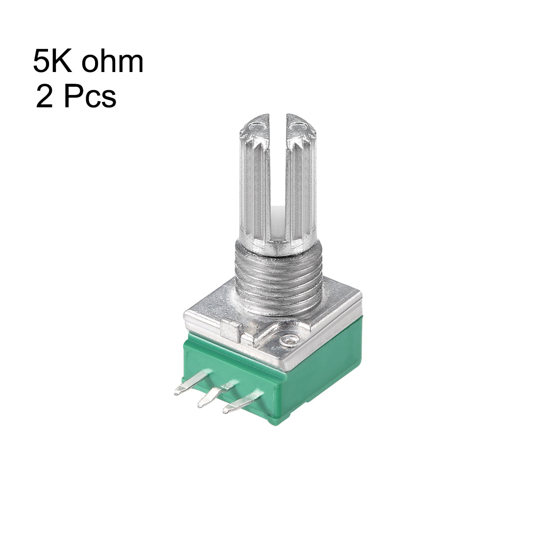 uxcell Uxcell Potentiometer  B5K Ohm Variable Resistors Single Turn Rotary Carbon Film Taper RV097NS  2pcs