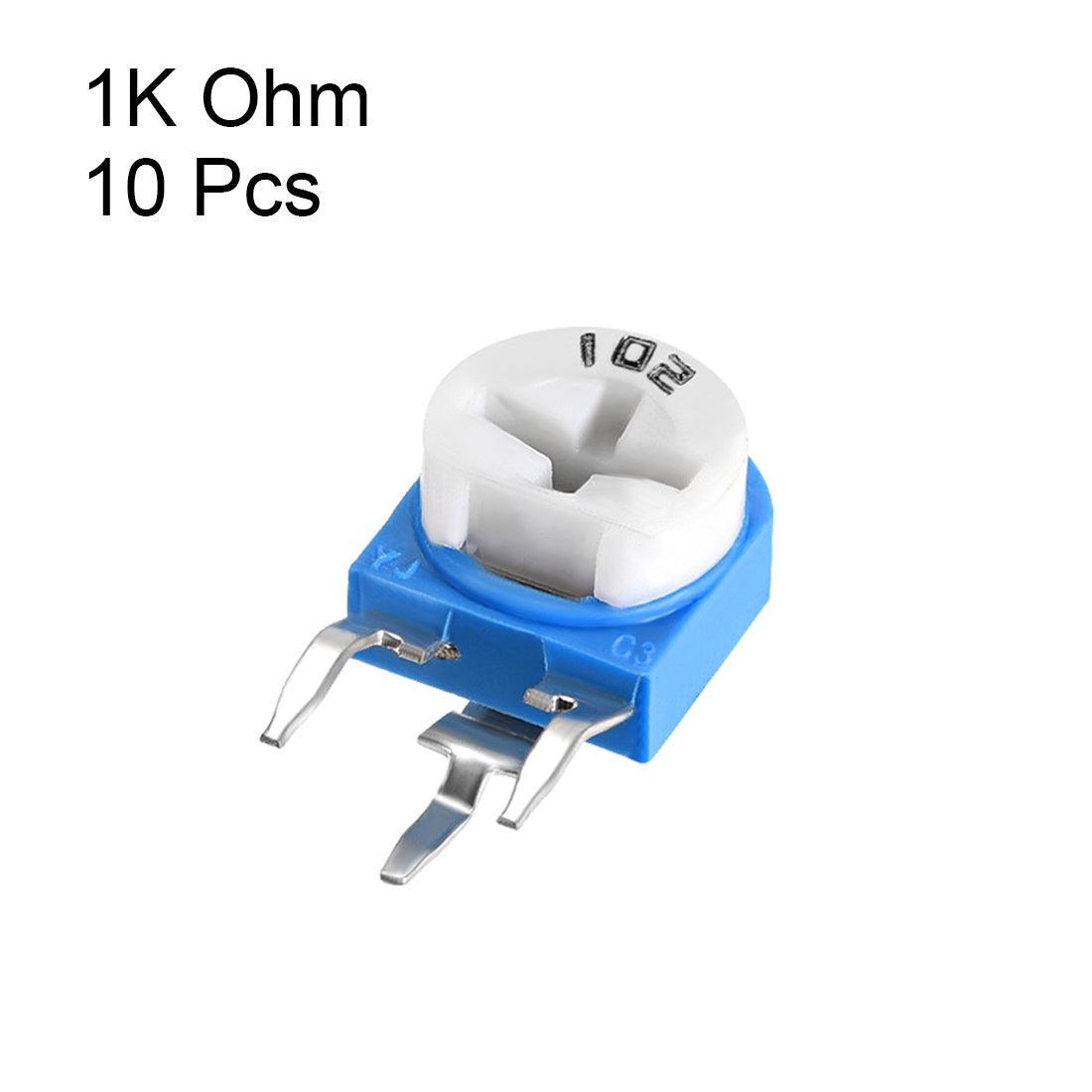 uxcell Uxcell Trimmer Potentiometer 1K Ohm Adjustment Horizontal Variable Resistors 10Pcs