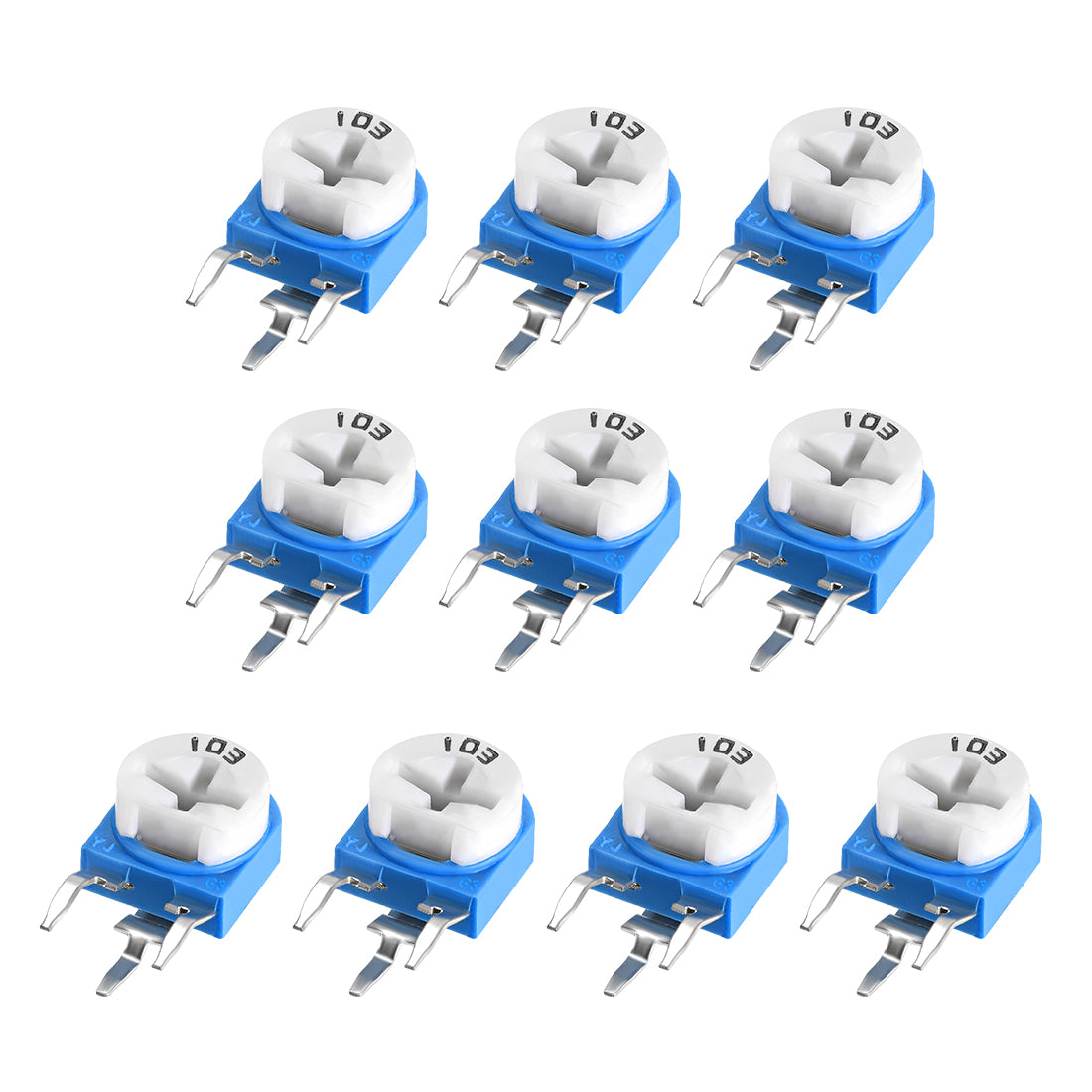 uxcell Uxcell Trimmer Potentiometer 10K Ohm Adjustment Horizontal Variable Resistors 10Pcs Side Mounting