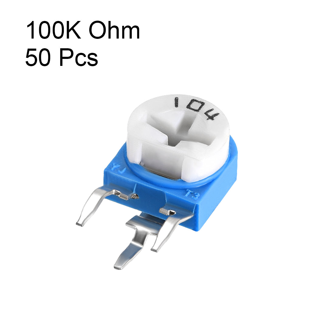 uxcell Uxcell Trimmer Potentiometer 100K Ohm Adjustment Horizontal Variable Resistors 50Pcs Side Mounting