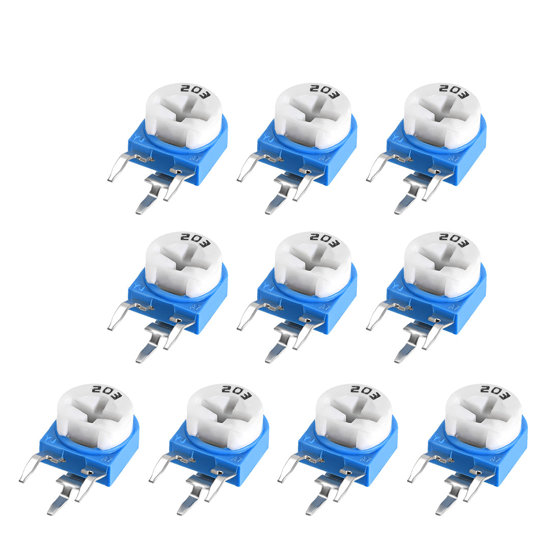 uxcell Uxcell Trimmer Potentiometer 20K Ohm Adjustment Horizontal Variable Resistors 10Pcs