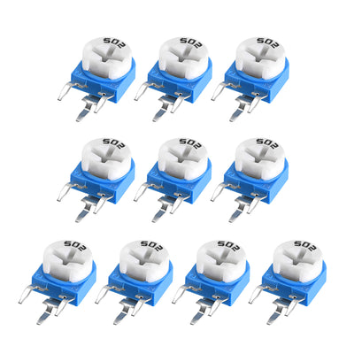 Harfington Uxcell Trimmer Potentiometer 5K Ohm Adjustment Horizontal Variable Resistors 10Pcs