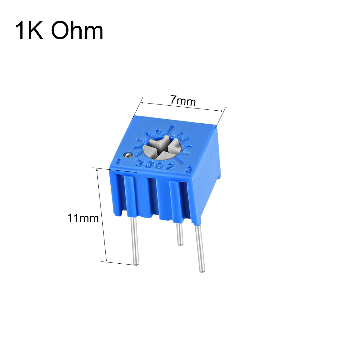 uxcell Uxcell 3362 Trimmer Potentiometer 1K Ohm Top Adjustment Horizontal Variable Resistors 10Pcs