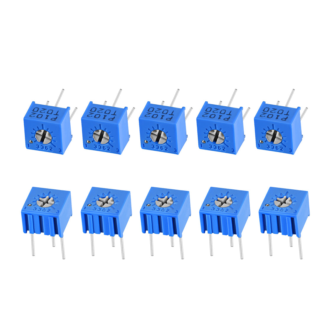 uxcell Uxcell 3362 Trimmer Potentiometer 1K Ohm Top Adjustment Horizontal Variable Resistors 10Pcs