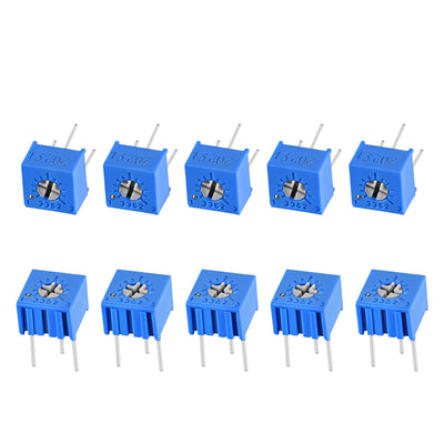 Harfington Uxcell 3362 Trimmer Potentiometer 2K Ohm Top Adjustment Horizontal Variable Resistors 10Pcs