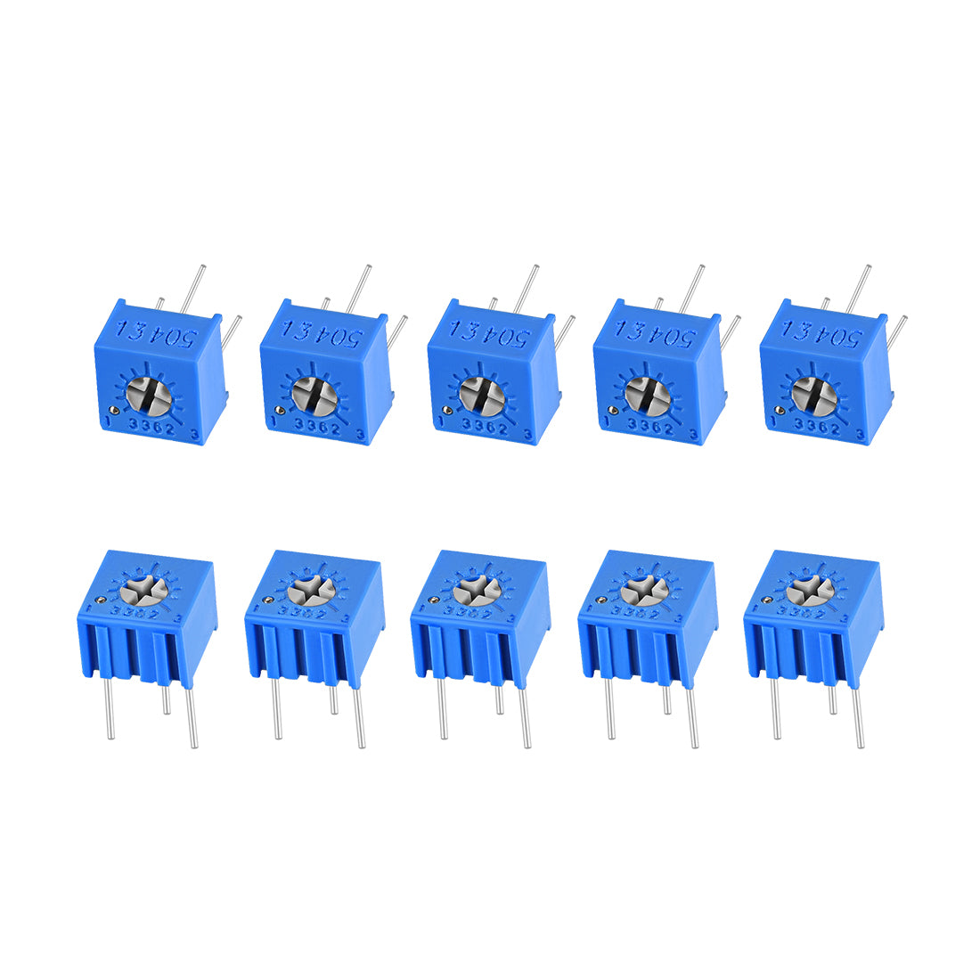 uxcell Uxcell 3362 Trimmer Potentiometer 500K Ohm Top Adjustment Horizontal Variable Resistors 10Pcs