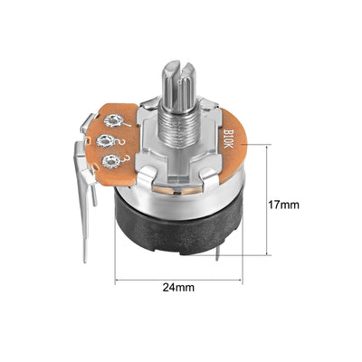 Harfington Uxcell WH138 Potentiometer with Switch B10K Ohm Variable Resistors Single Turn Rotary Carbon Film Taper 2pcs