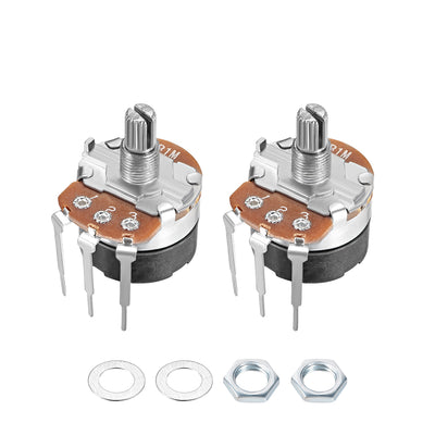 Harfington Uxcell 2stk. WH138 Variable Widerstand Einzel Rotierend Kohlen Film Potentiometer 1M Ohm