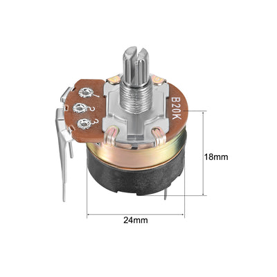 Harfington Uxcell WH138 Potentiometer with Switch 20K Ohm Variable Resistors Single Turn Rotary Carbon Film Taper 2pcs