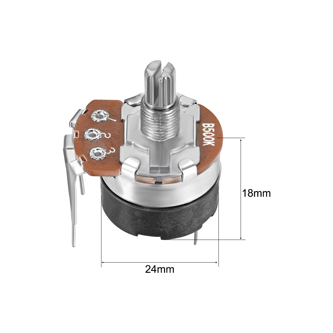 uxcell Uxcell WH138 Potentiometer with Switch 500K Ohm Variable Resistors Single Turn Rotary Carbon Film Taper 5pcs