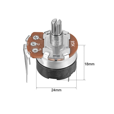 Harfington Uxcell WH138 Potentiometer with Switch 5K Ohm Variable Resistors Single Turn Rotary Carbon Film Taper 2pcs