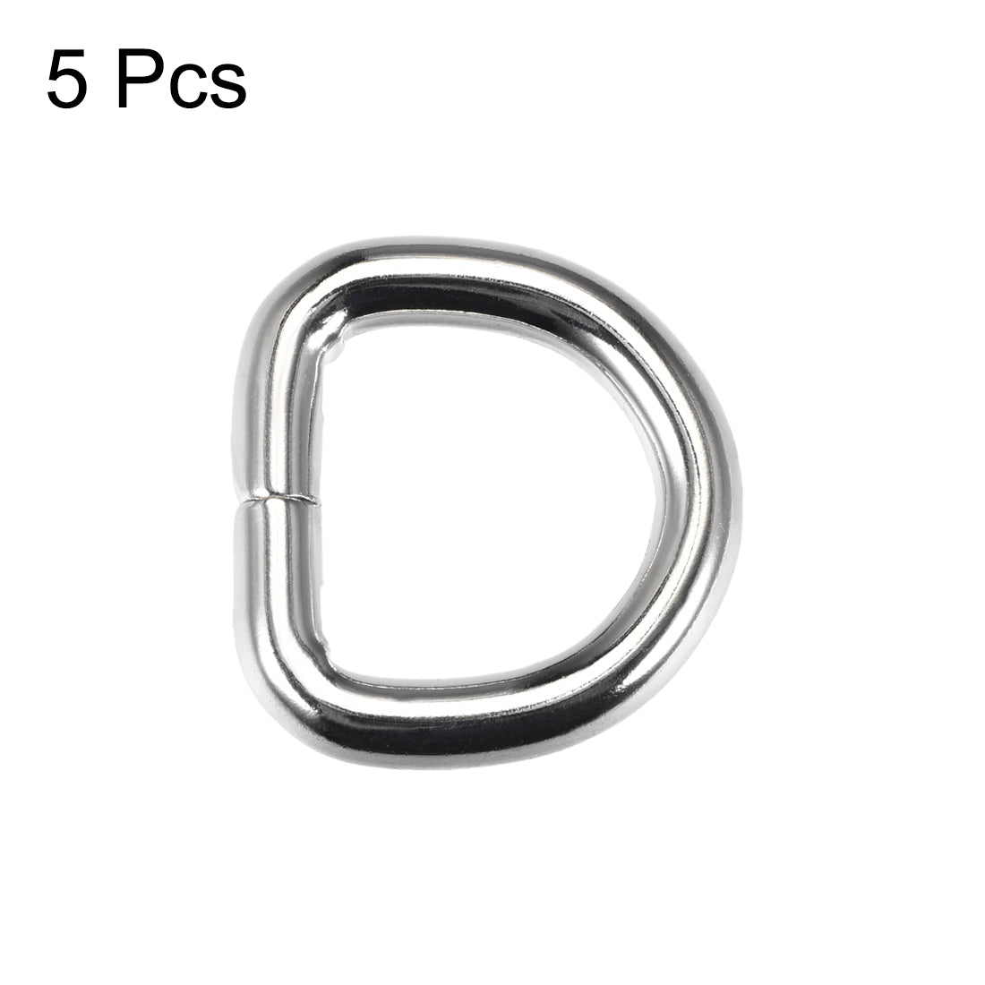 uxcell Uxcell 5 Pcs D Ring Buckle 0.63 Inch Metal Semi-Circular D-Rings 25.5x24x4.5mm Silver for Hardware Bags Belts Craft DIY Accessories