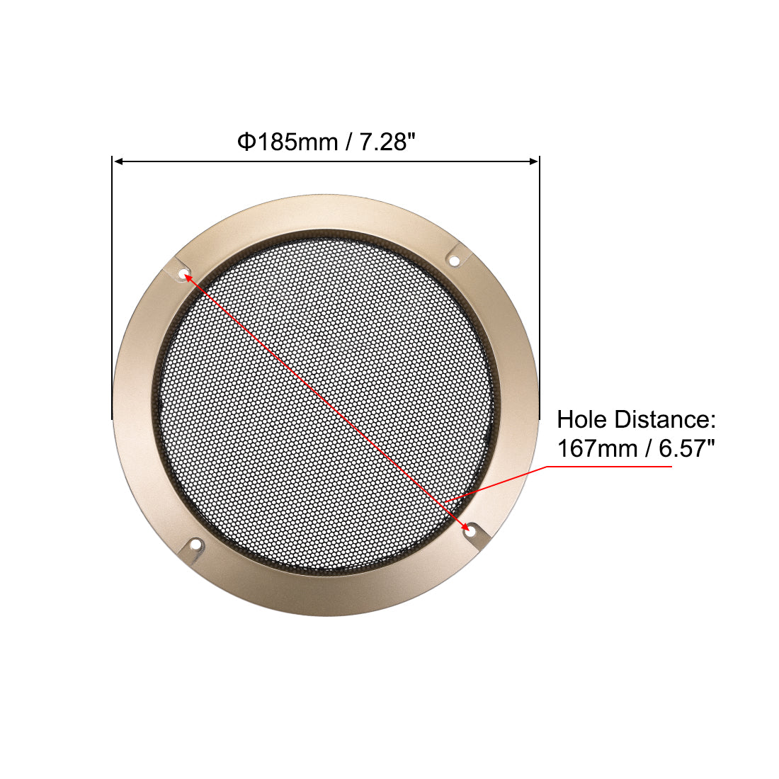 uxcell Uxcell 2Stk. Lautsprechergrill Masche Dekorativ Kreis Subwoofer Schutz Abdeckung für 6.5" Montagebohrung Diagonalabstand