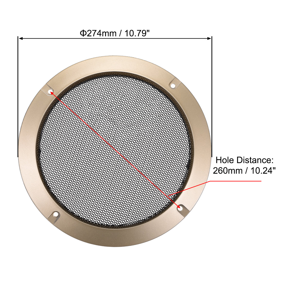 uxcell Uxcell 10" Lautsprechergrill Masche Dekorativ Kreis Subwoofer Schutz Abdeckung Audio Zubehör