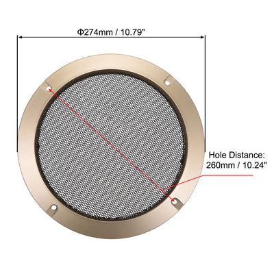 Harfington Uxcell 10" Lautsprechergrill Masche Dekorativ Kreis Subwoofer Schutz Abdeckung Audio Zubehör