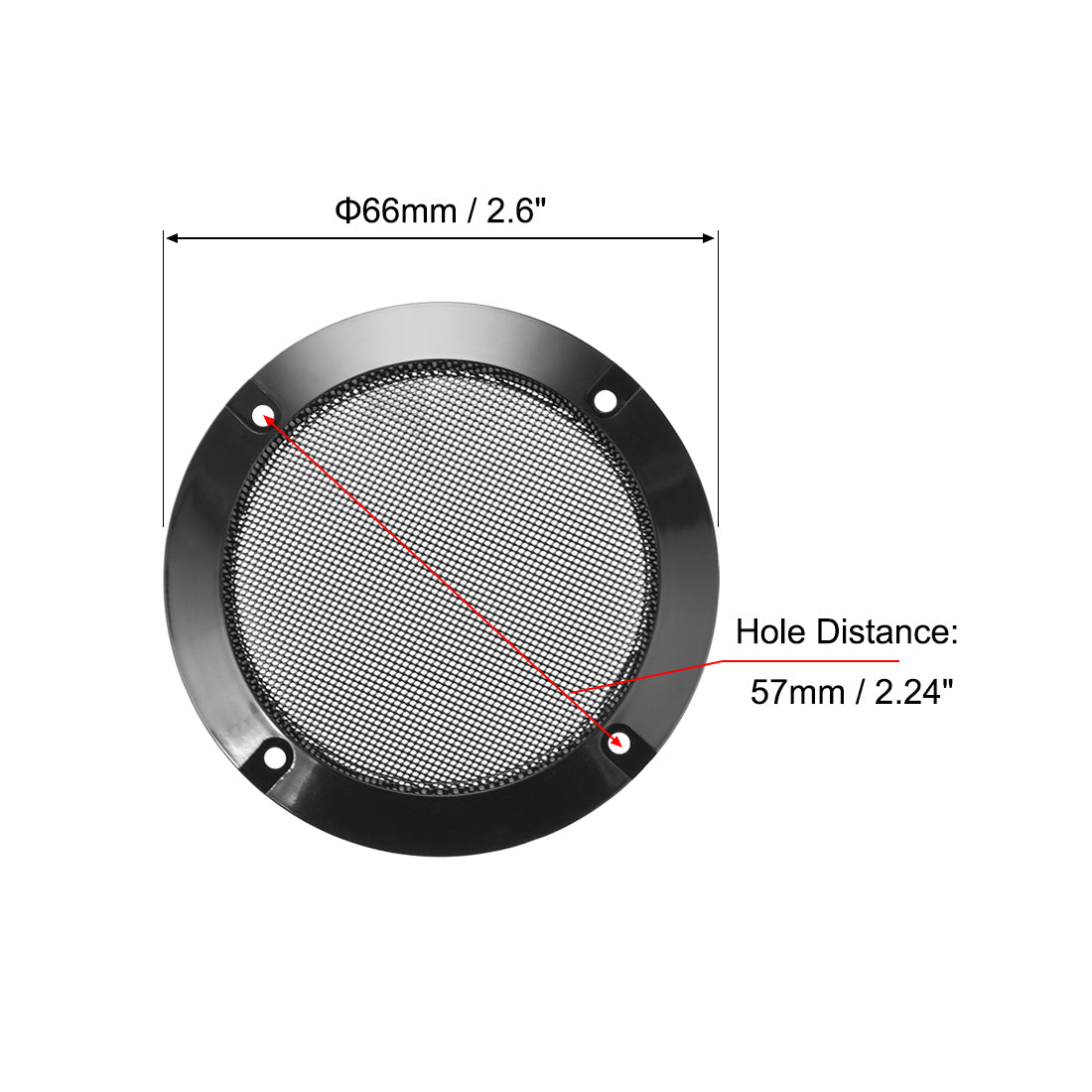 uxcell Uxcell 2Stk. 2" Lautsprechergrill Masche Dekorativ Kreis Tieftöner Schutz Abdeckung Audioteile Schwarz