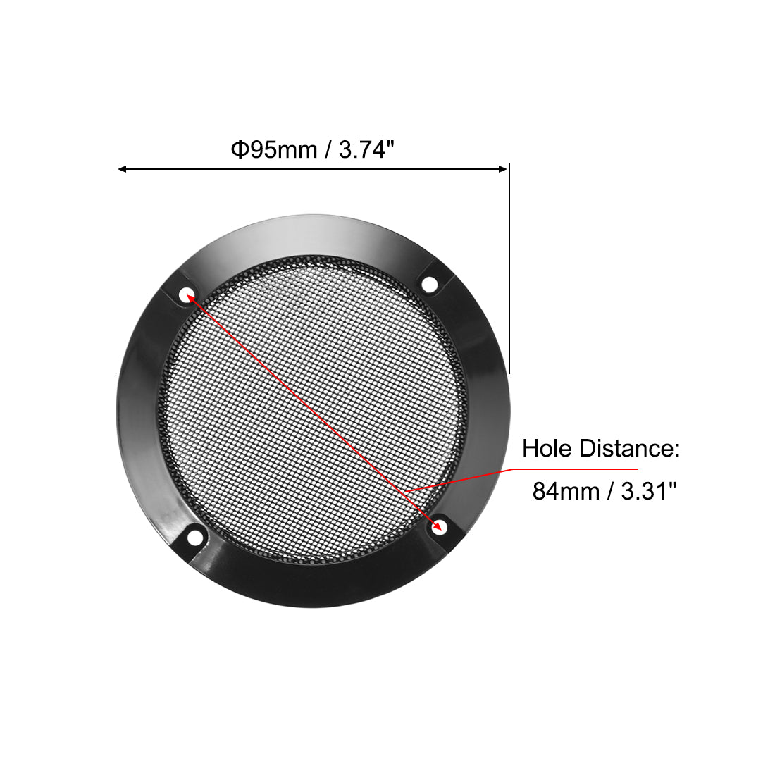 uxcell Uxcell 4Stk. 3" Lautsprechergrill Masche Dekorativ Kreis Tieftöner Schutz Abdeckung Audio Zubehör Schwarz