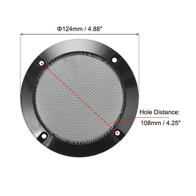 Harfington Uxcell 4" Lautsprechergrill Masche Dekorativ Kreis Tieftöner Schutz Abdeckung Audioteile Schwarz