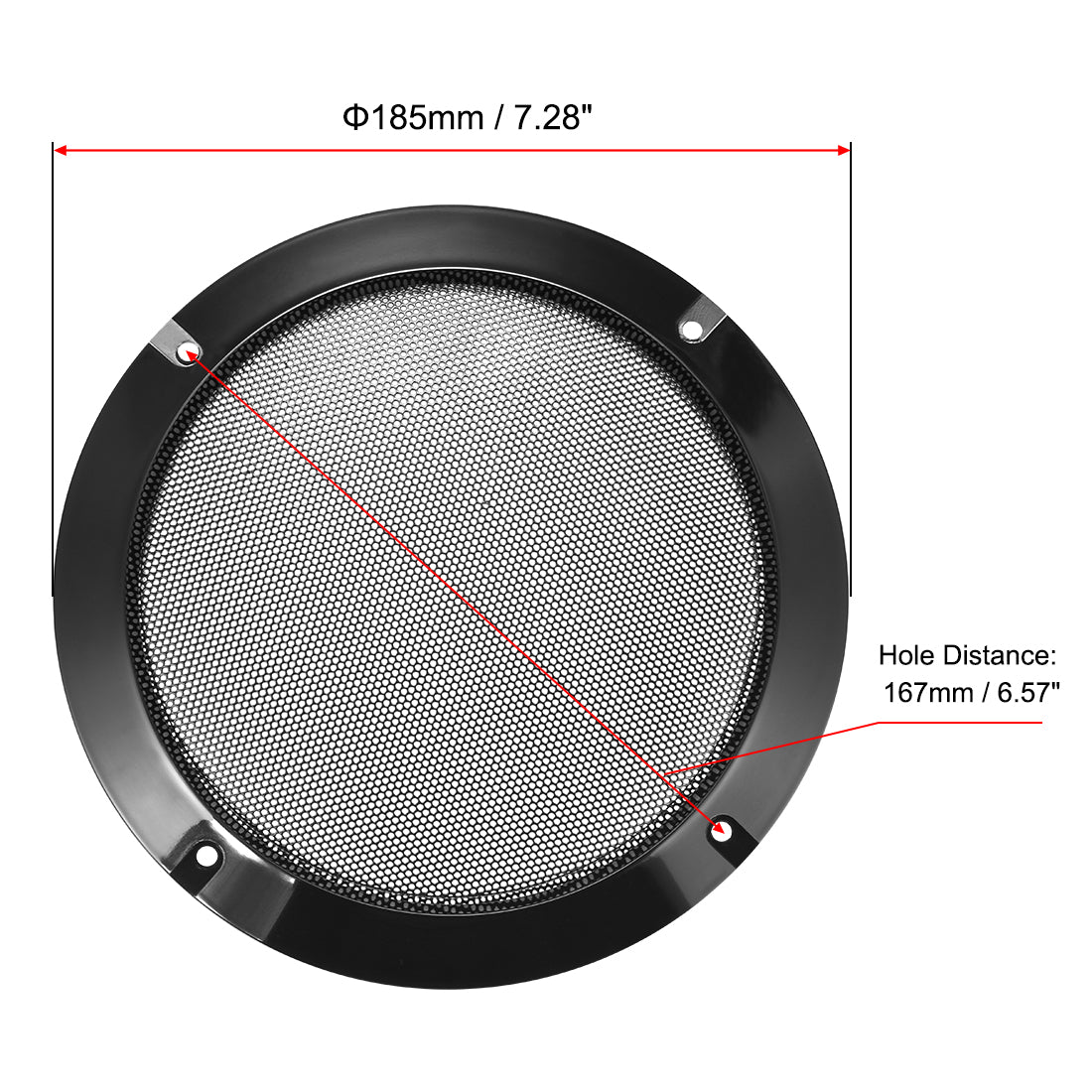 uxcell Uxcell 2Stk. Lautsprechergrill Masche Dekorativ Kreis Tieftöner Schutz Abdeckung Audio Zubehör Schwarz 6.5" Befestigungslöcher Abstand