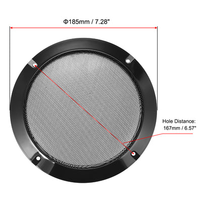 Harfington Uxcell 2Stk. Lautsprechergrill Masche Dekorativ Kreis Tieftöner Schutz Abdeckung Audio Zubehör Schwarz 6.5" Befestigungslöcher Abstand