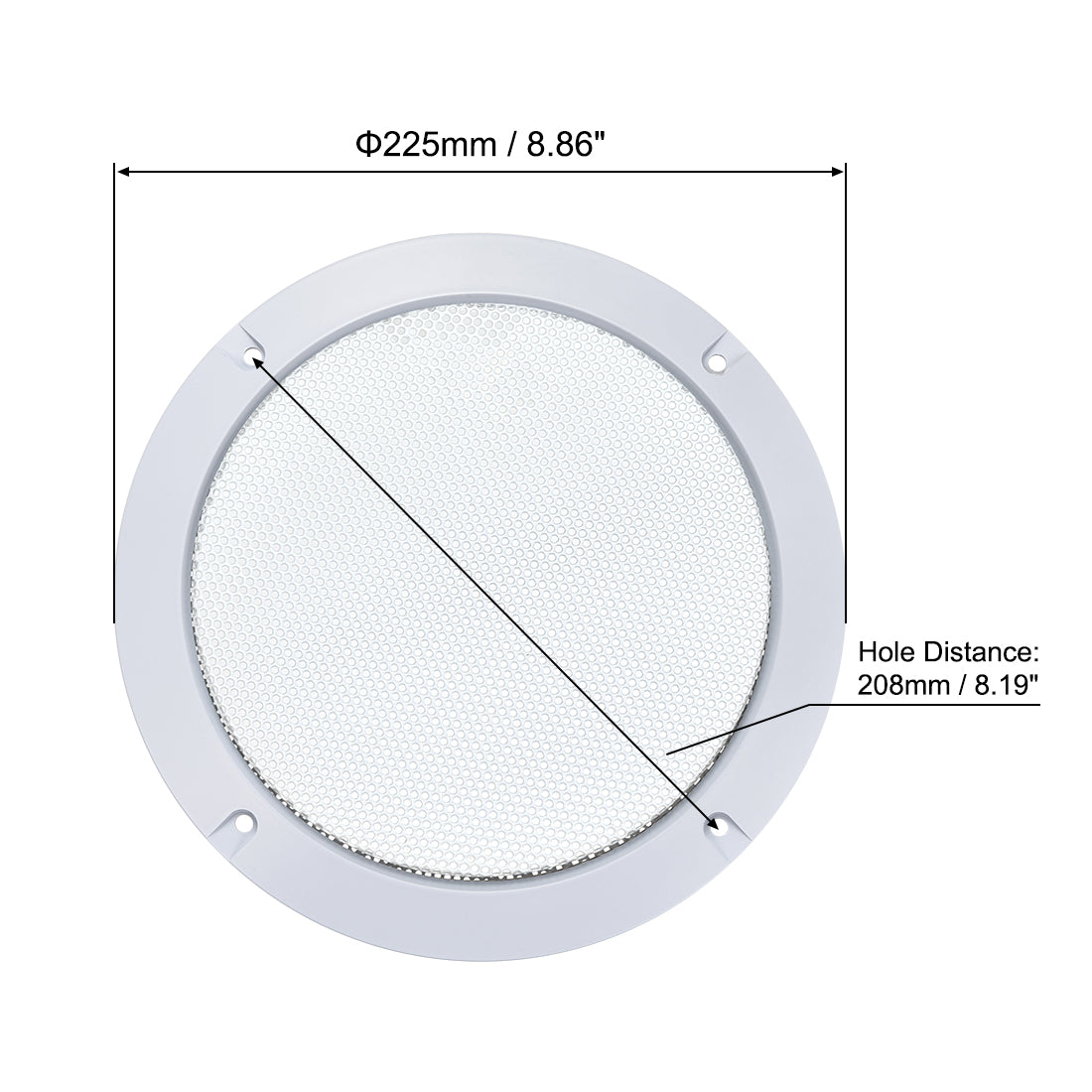 uxcell Uxcell 8" Lautsprechergrill Masche Dekorativ Kreis Tieftöner Schutz Abdeckung Audio Zubehör Weiß