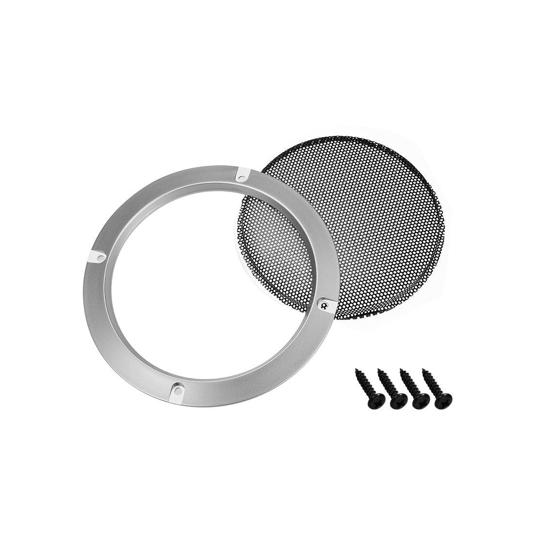 uxcell Uxcell 2pcs 3" Grill Mesh Decorative Circle Woofer Guard Protector Cover Silver