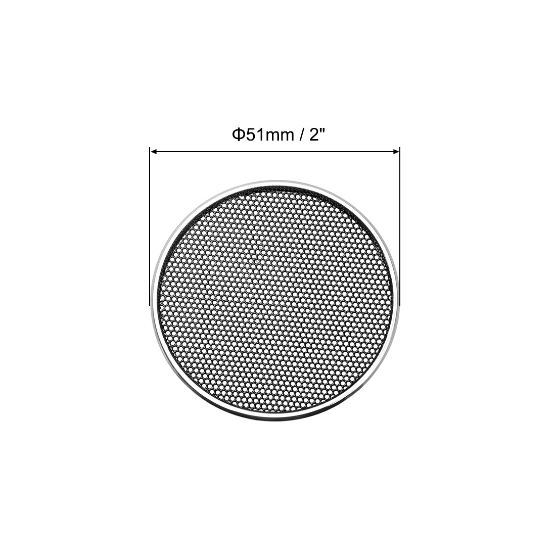 uxcell Uxcell 4Stk. 1" Lautsprechergrill Masche Dekorativ Kreis Tieftöner Schutz Abdeckung Audioteile Silber