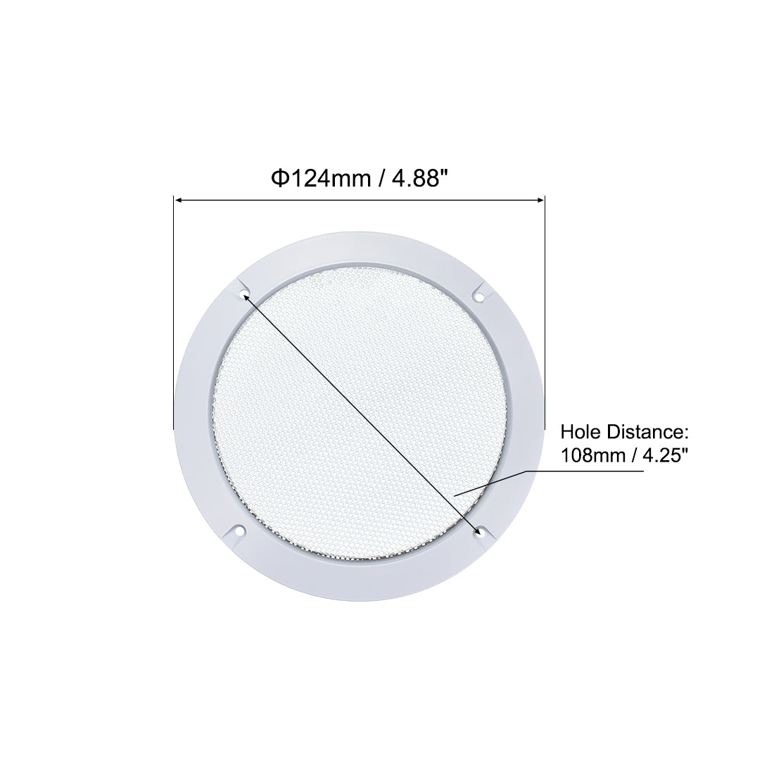 uxcell Uxcell 2Stk. 4" Lautsprechergrill Masche Dekorativ Kreis Tieftöner Schutz Abdeckung Audio Zubehör Weiß