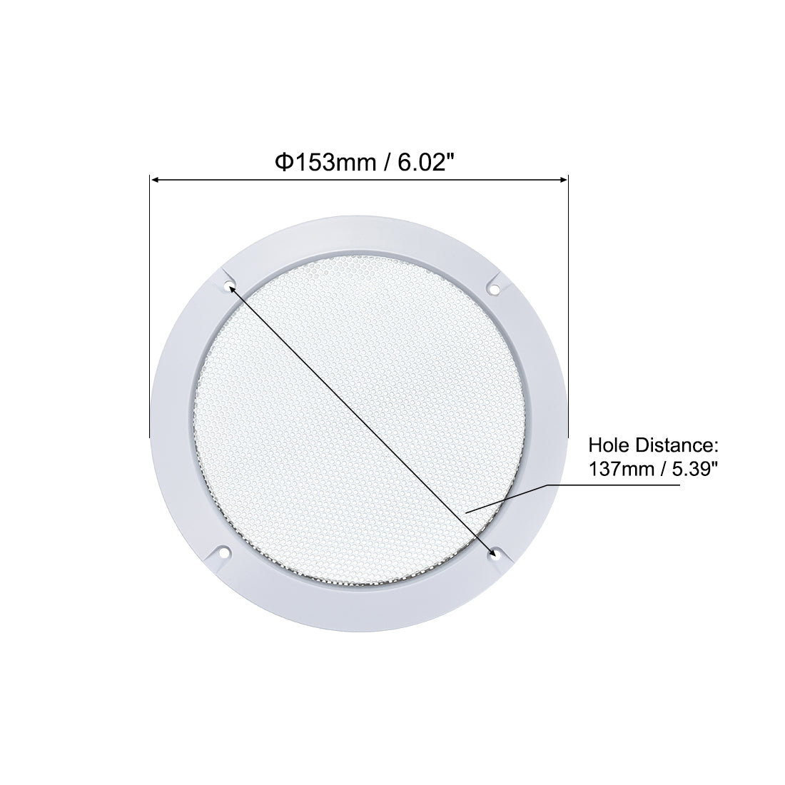 uxcell Uxcell 5" Montagebohrung Diagonalabstand Lautsprechergrill Masche Dekorativ Kreis Tieftöner Schutz Abdeckung Audio Zubehör Weiß