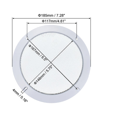 Harfington Uxcell 2Stk. 6.5" Montagebohrung Diagonalabstand Lautsprechergrill Masche Dekorativ Kreis Tieftöner Schutz Abdeckung Audio Zubehör Weiß