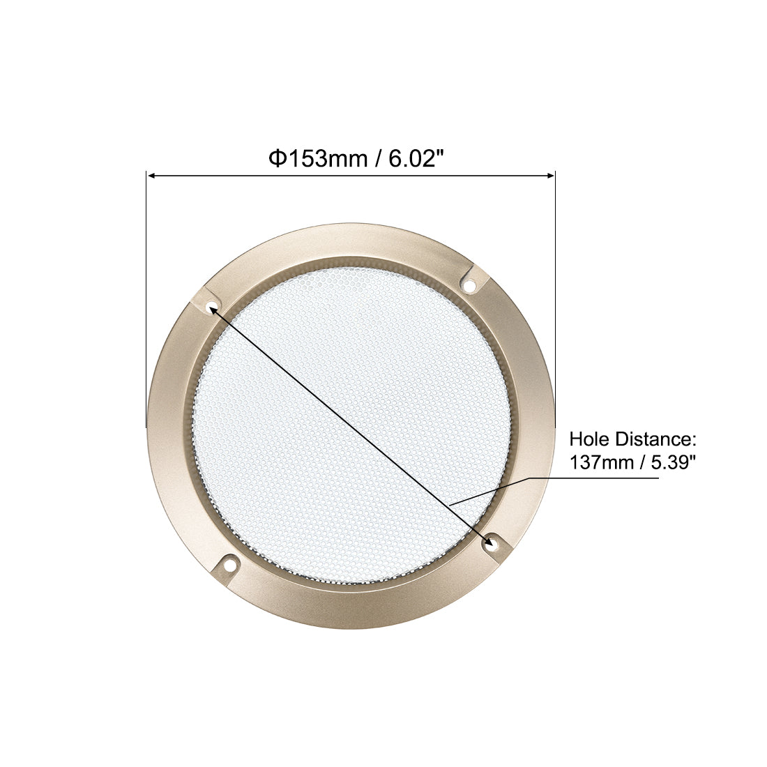 uxcell Uxcell 2Stk. 5" Lautsprechergrill Masche Dekorativ Kreis Tieftöner Schutz Abdeckung Audio Zubehör Golden