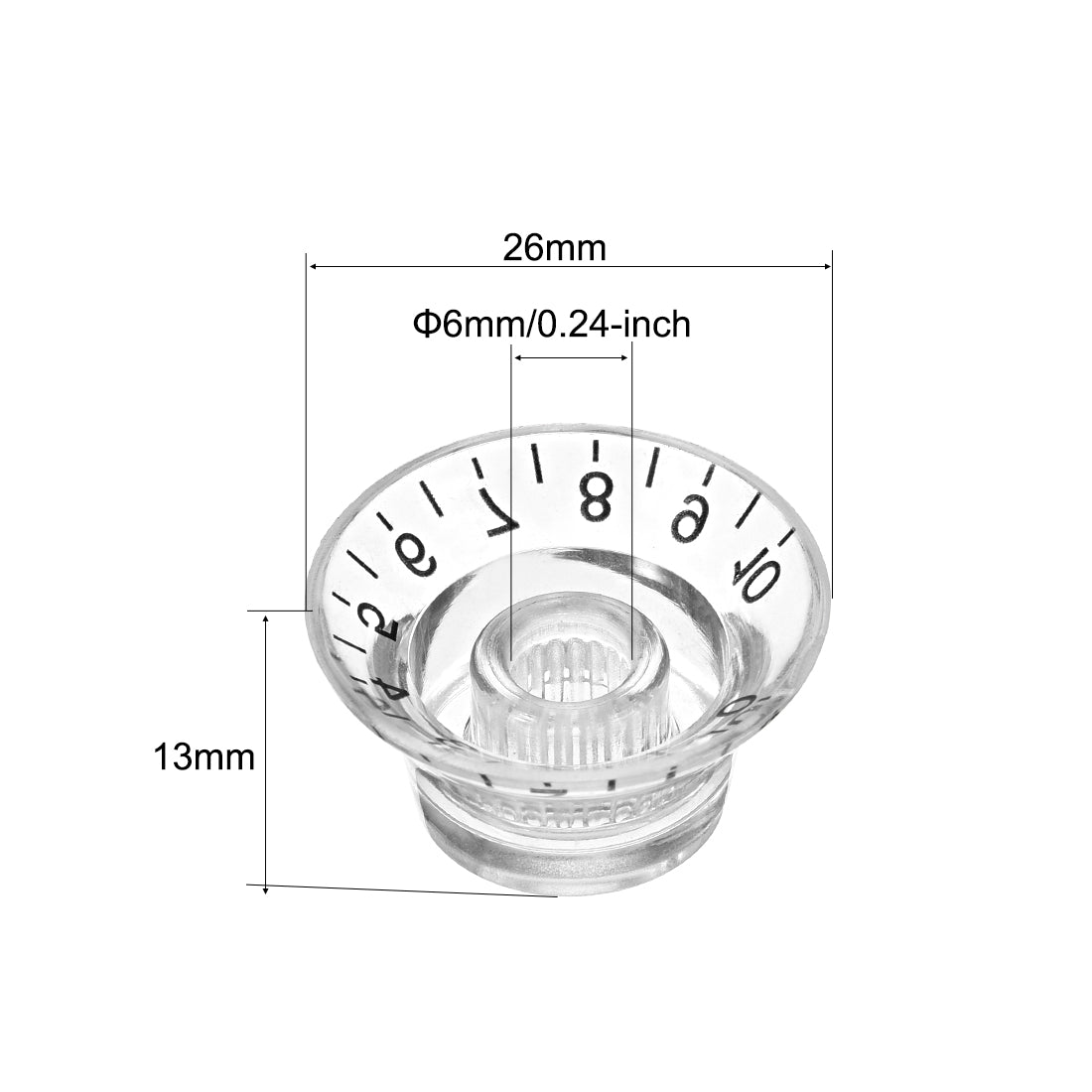 uxcell Uxcell 4pcs, 6mm Potentiometer Control Knobs For LP Electric Guitar Acrylic Volume Tone Knobs ,Clear