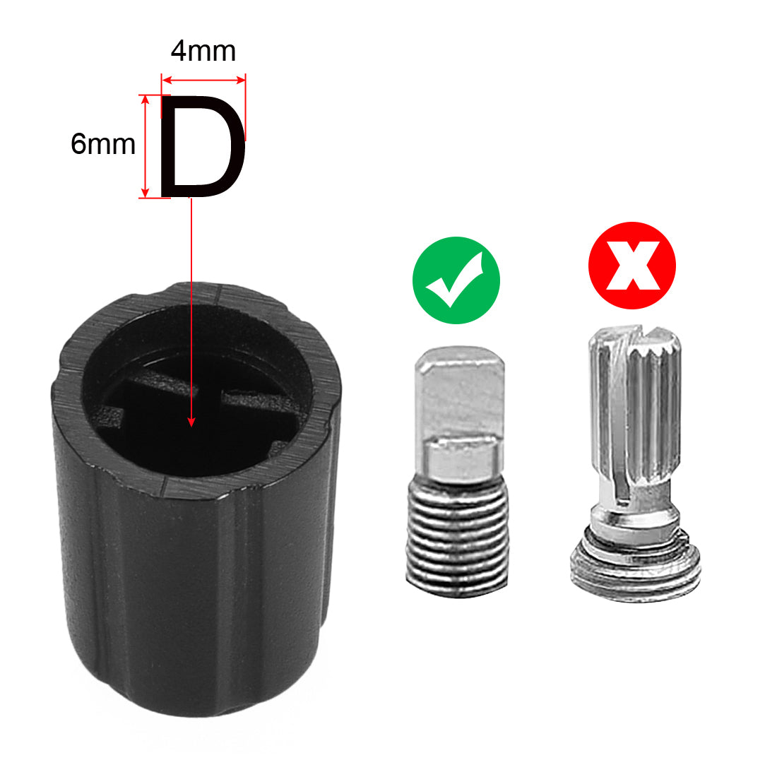 uxcell Uxcell 10pcs,4x6mm Potentiometer Control Knobs for Electric Guitar Volume Tone Black