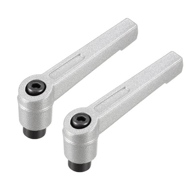 Harfington Uxcell M6 Handle Adjustable Clamping Lever Thread Push Button Ratchet Female Threaded Stud 2Pcs