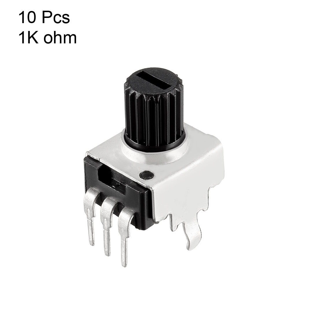 uxcell Uxcell Carbon Film Potentiometer 1K Ohm Variable Resistors Single Turn Rotary, 10pcs