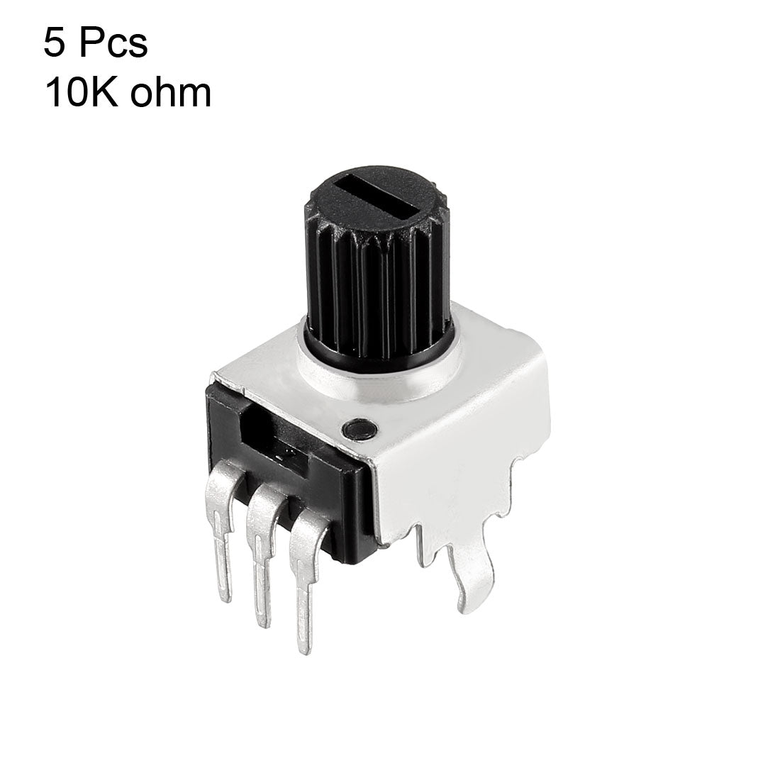 uxcell Uxcell Carbon Film Potentiometer 10K Ohm Variable Resistors Single Turn Rotary, 5pcs