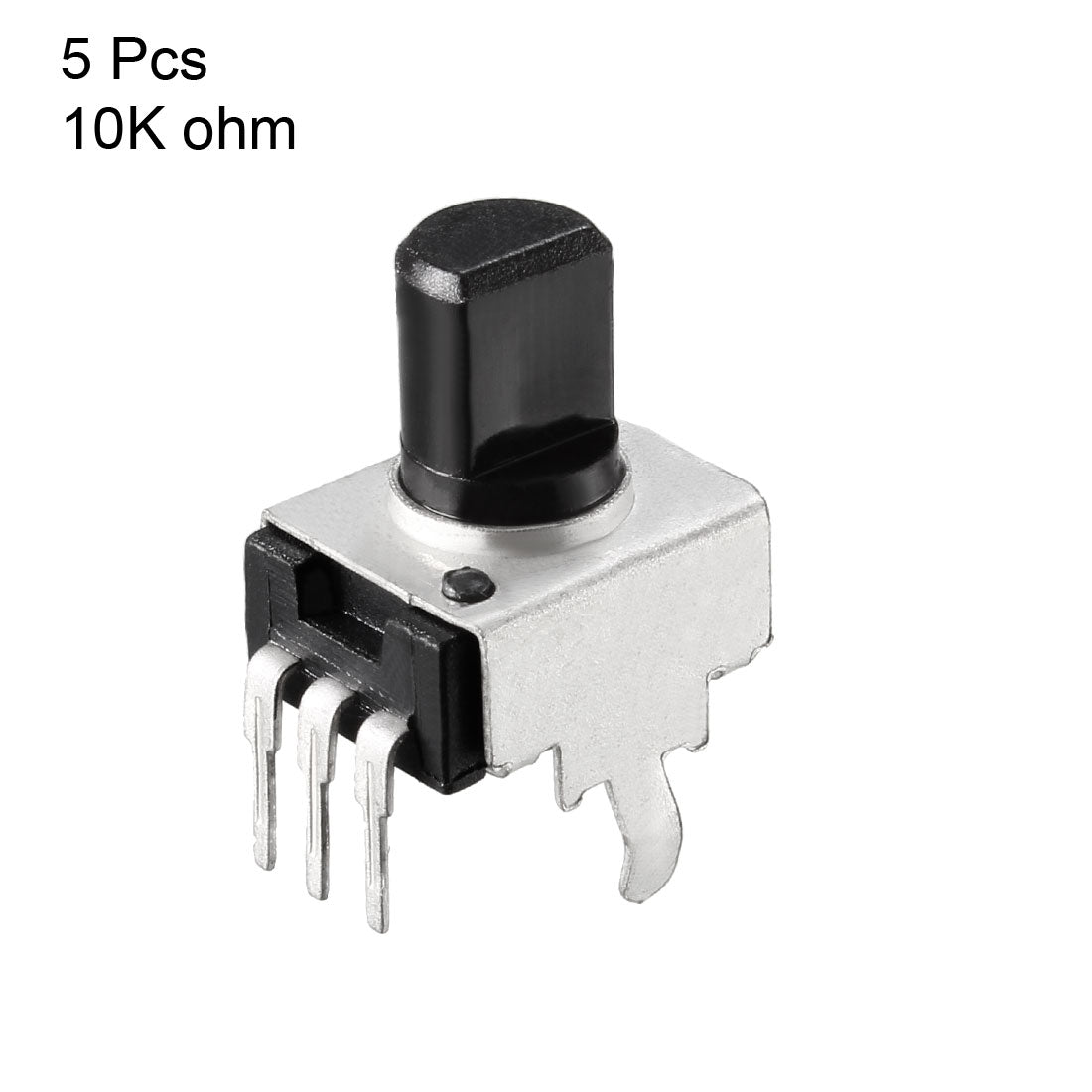 uxcell Uxcell Carbon Film Potentiometer 10K Ohm Variable Resistors Single Turn Rotary Half Shaft Design 5pcs