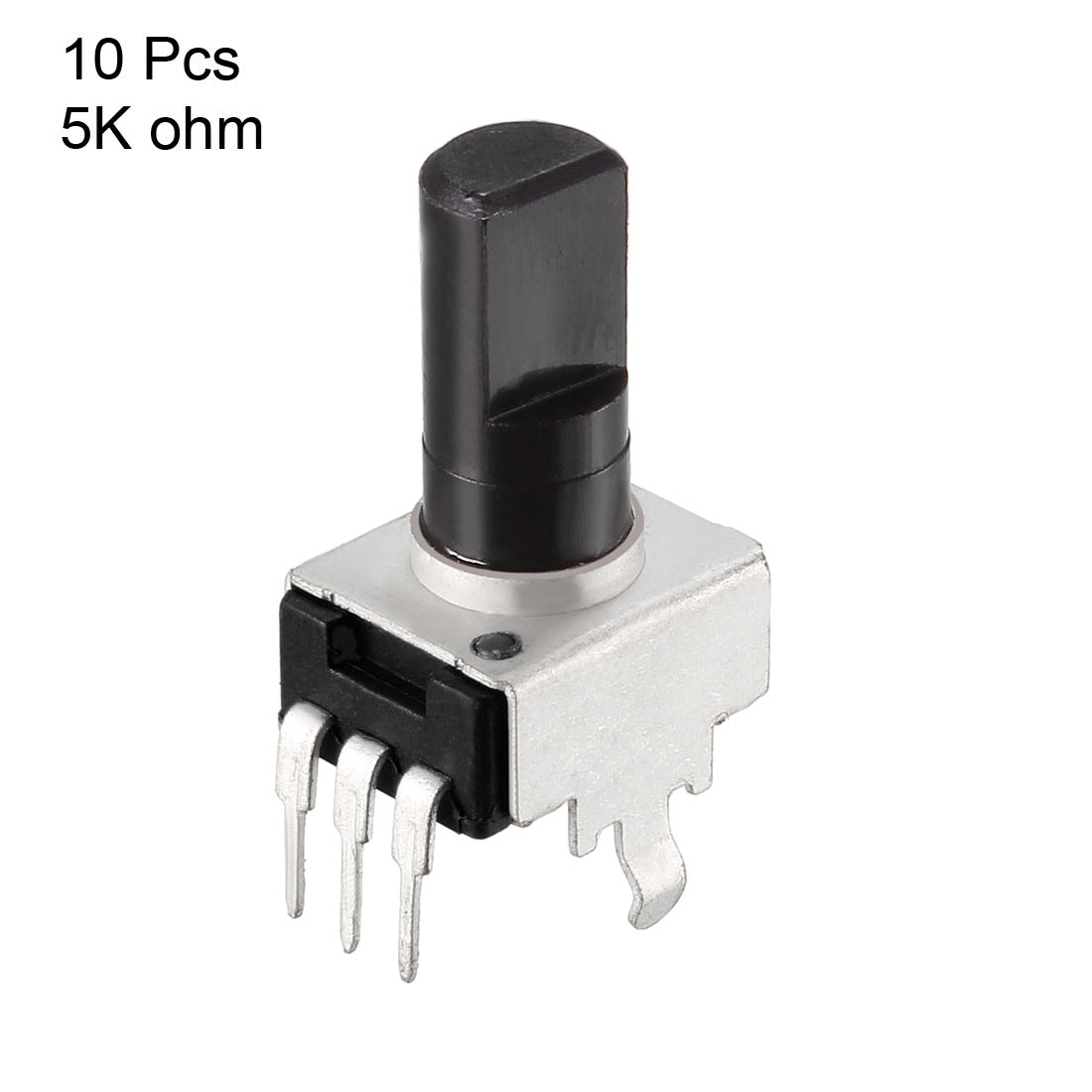 uxcell Uxcell Carbon Film Potentiometer, 5K Ohm Variable Resistors Single Turn Rotary Half Shaft Design 10pcs