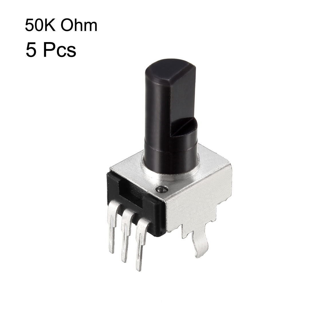 uxcell Uxcell Carbon Film Potentiometer, 50K Ohm Variable Resistors Single Turn Rotary Half Shaft Design 5pcs