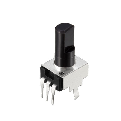 Harfington Uxcell Carbon Film Potentiometer, 50K Ohm Variable Resistors Single Turn Rotary Half Shaft Design 5pcs