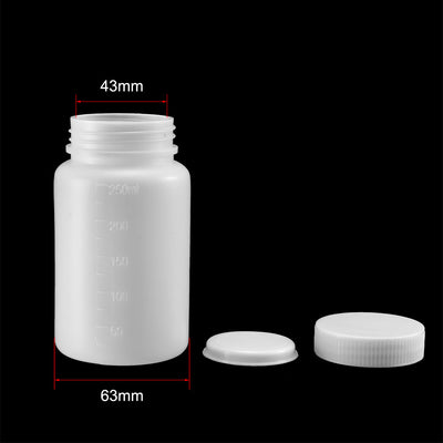 Harfington Uxcell Plastic Lab Chemical Reagent Bottle 250ml/8.5oz Wide Mouth Sample Sealing Liquid Storage Container 5pcs