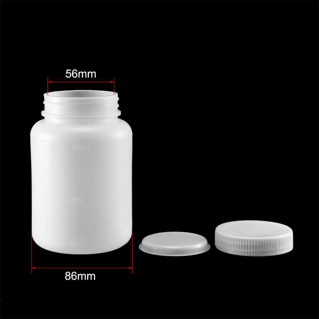 uxcell Uxcell Plastic Lab Chemical Reagent Bottle 500ml/16.9oz Wide Mouth Sample Sealing Liquid Storage Container 3pcs