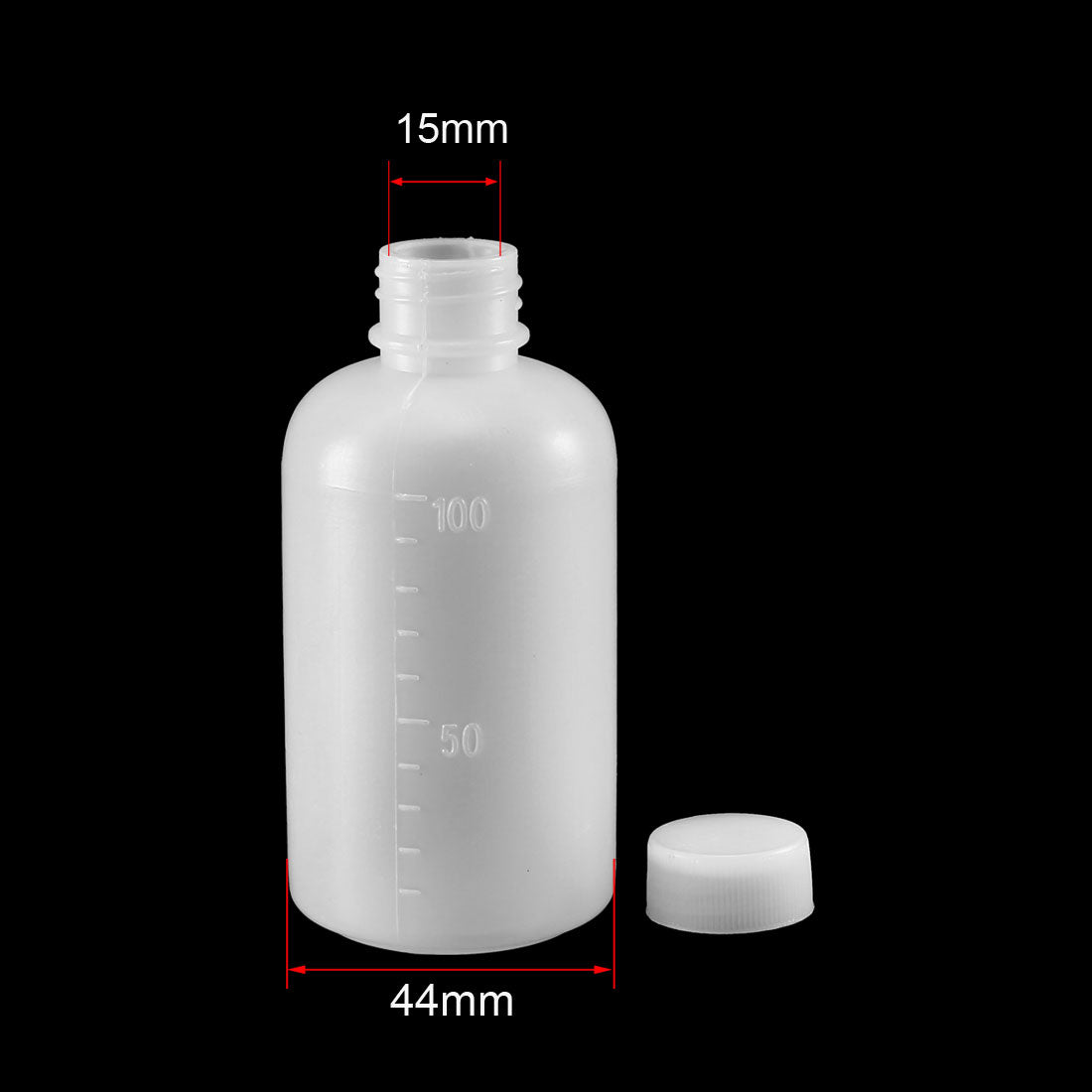 uxcell Uxcell Plastic Lab Chemical Reagent Bottle 100ml/3.4oz Small Mouth Sample Sealing Liquid Storage Container 5pcs