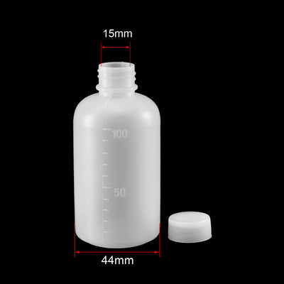 Harfington Uxcell Plastic Lab Chemical Reagent Bottle 100ml/3.4oz Small Mouth Sample Sealing Liquid Storage Container 5pcs