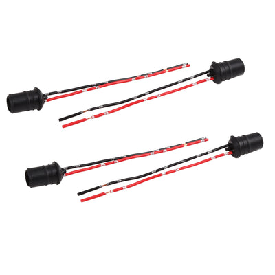 Harfington Uxcell DC 12V T10 Car Light Socket Plug Bulb Wire Harness Extension Connector 4pcs