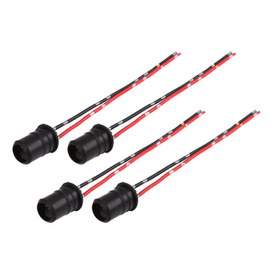 Harfington Uxcell DC 12V T10 Car Light Socket Plug Bulb Wire Harness Extension Connector 4pcs