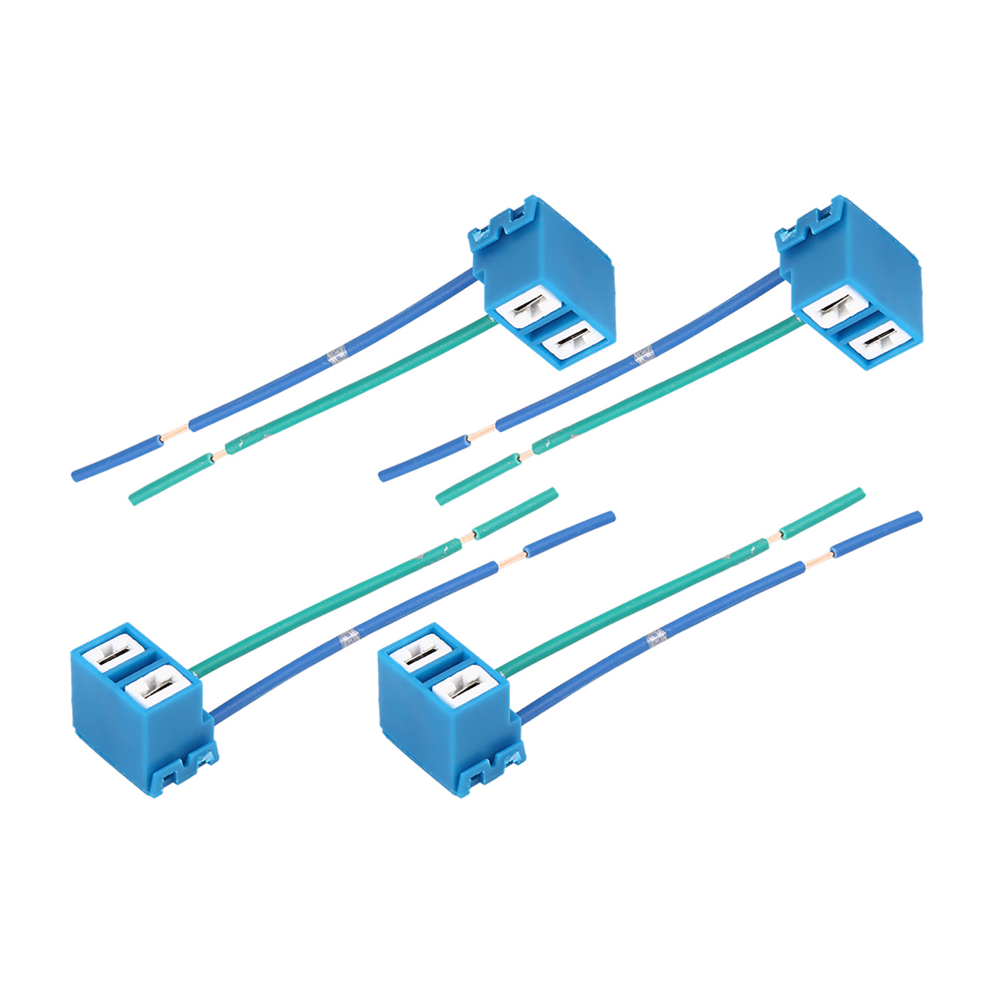 uxcell Uxcell DC 12V H7 Car Light Socket Female Ceramic Headlight Wire Harness Connector 4pcs