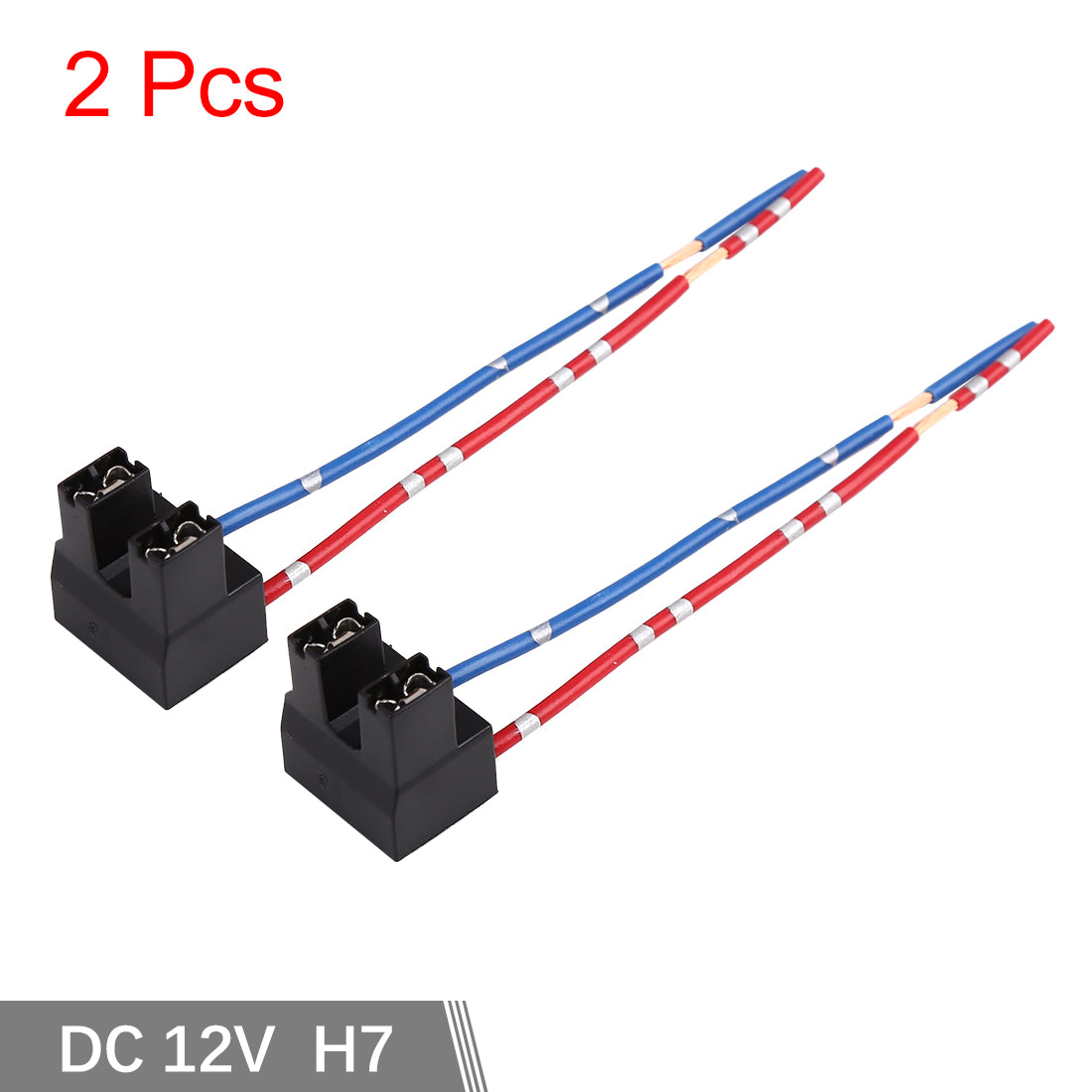 uxcell Uxcell DC 12V H7 Car Light Socket Headlight Wire Harness Extension Female Adapter 2pcs