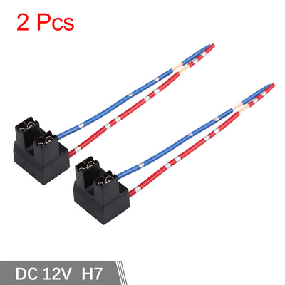 Harfington Uxcell DC 12V H7 Car Light Socket Headlight Wire Harness Extension Female Adapter 2pcs