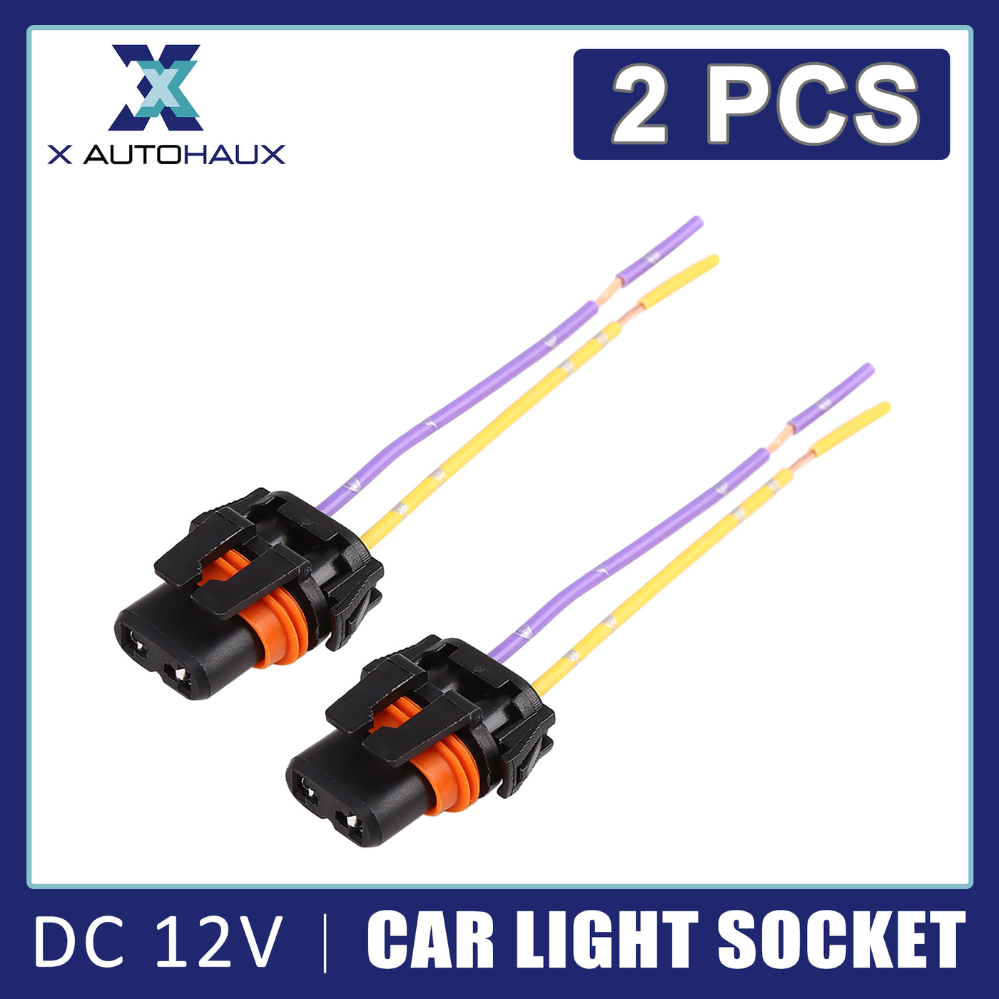 uxcell Uxcell 2pcs DC12V 9006 HB4 Female Bulb Adapter Wire Sockets Universal for Car Headlight Fog Light